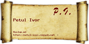 Petul Ivor névjegykártya